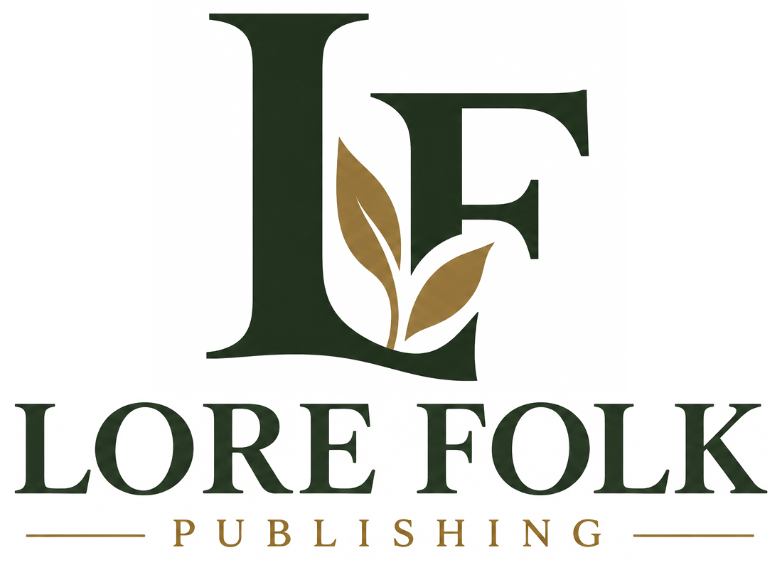 Lore Folk Publishing botanical LF monogram and wordmark